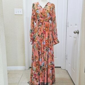 Floral Long Sleeve Maxi Dress